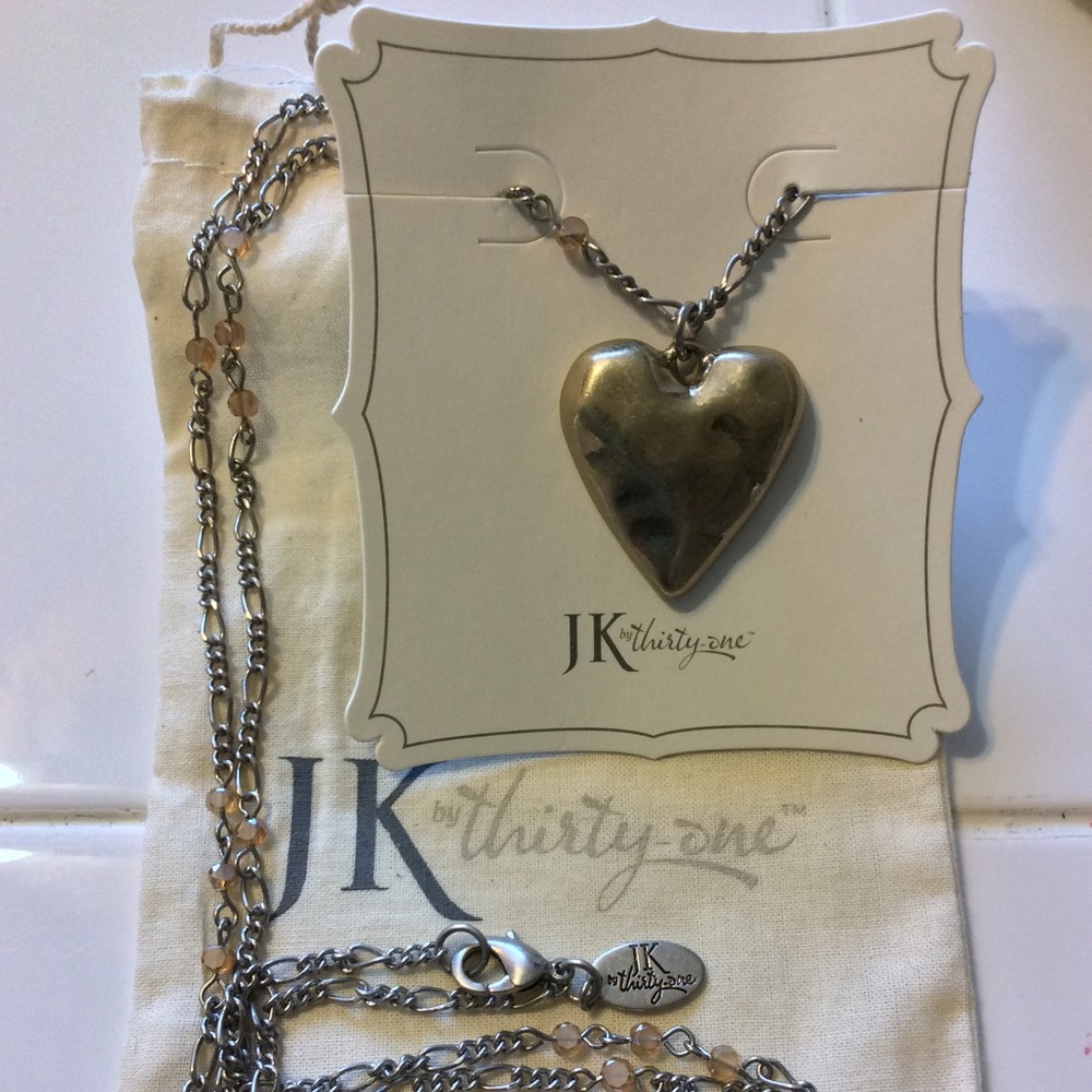 Thirty-one Two-Tone Loving Heart Necklace
